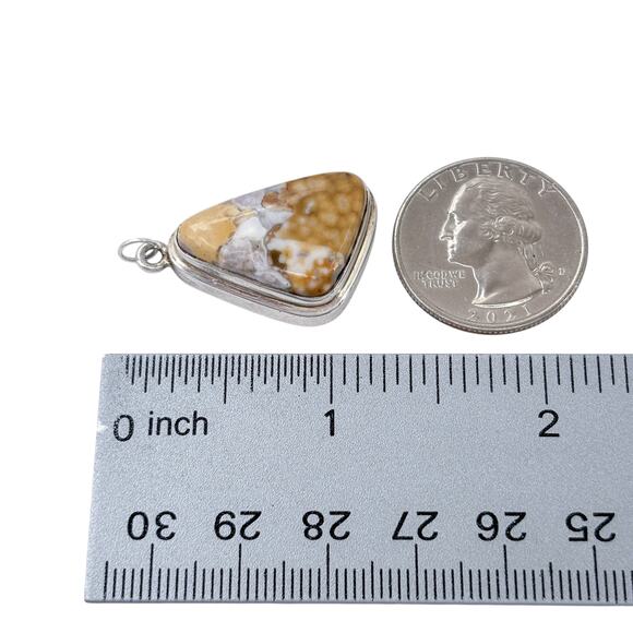 Estate Sterling Silver 925 Ocean Jasper Pendant - Picture 6 of 7